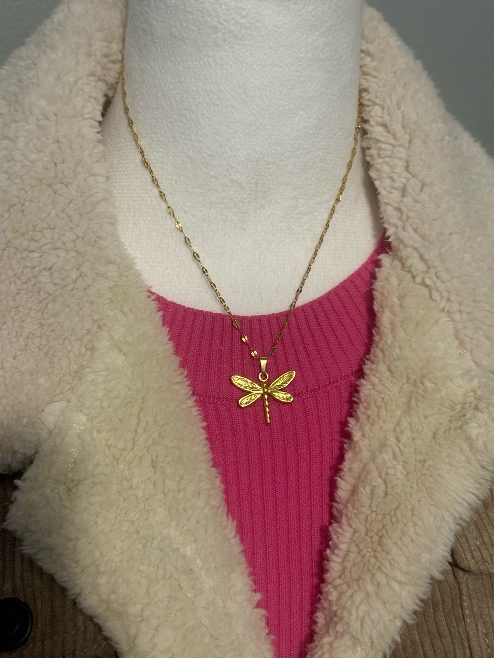 Fashion Stainless Steel Dragonfly Pendant Necklace Jewelry Women Men Gift New